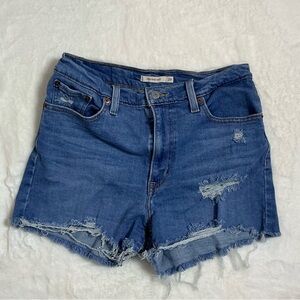 Y2K 90s, Signature by Levi Strauss Blue Jean Shorts High-Waisted Distressed
